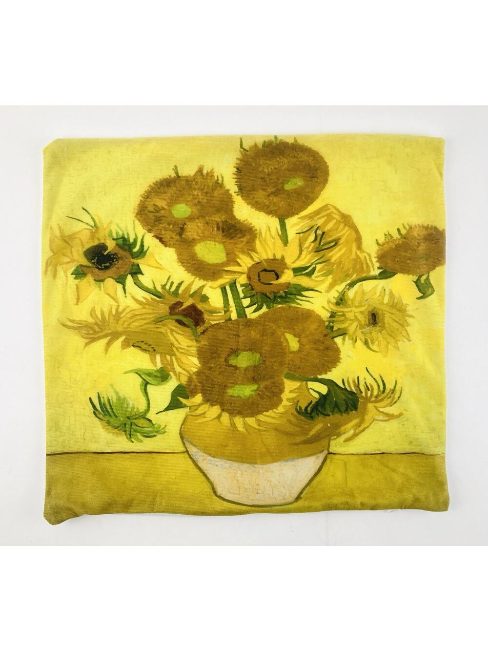 Vincent Van Gogh Sunflowers Pillow Case Cover Sham Zipper Soft Yellow Potted Pai